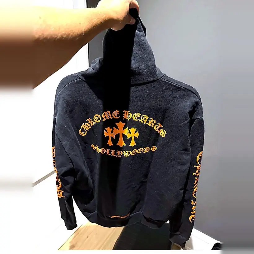 Chrome Hearts Hollywood Zip Hoodie — Black/Orange