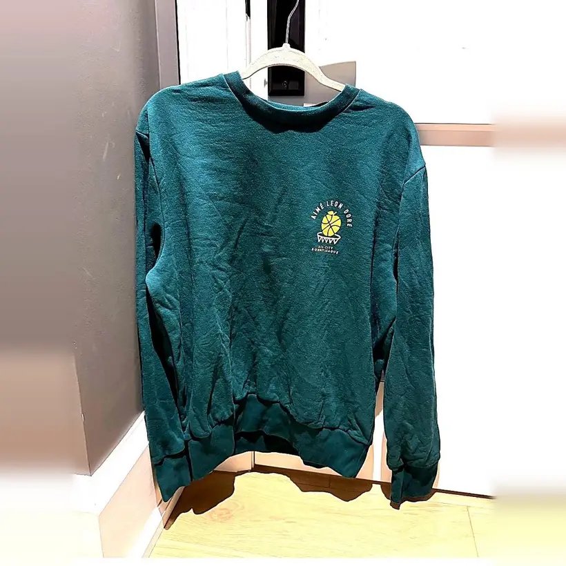 Aimé Leon Dore × New Balance Crewneck — Green (ALD front / NB back)